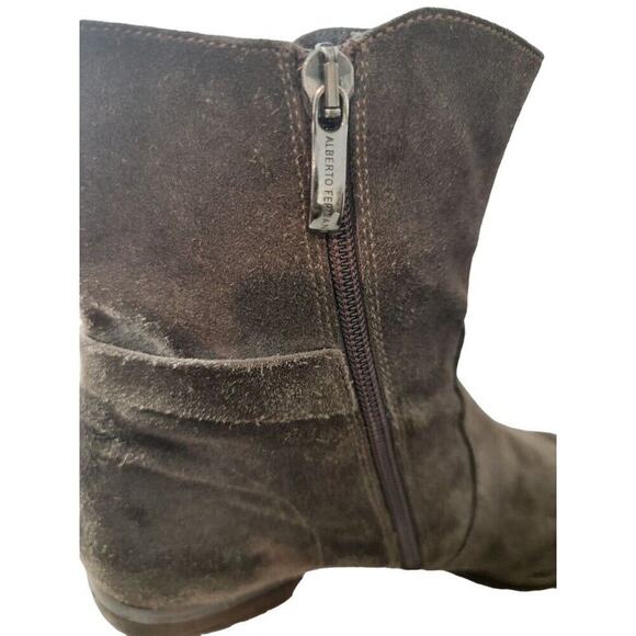 Alberto Fermani Ankle Boots Sueded Women's Distressed Boho Sz 40 Brown - Picture 3 of 10